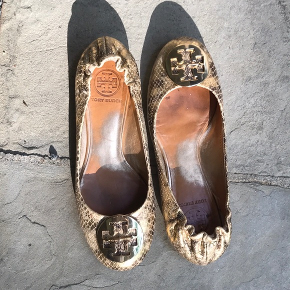 Tory Burch Gold Python Flats - Picture 4 of 4